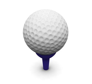 3D render of a golf ball on a tee