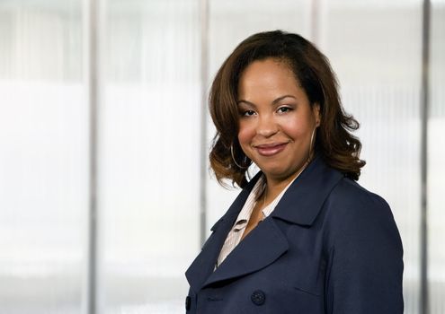 Close-up of an African-American Businesswoman in an Office