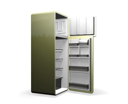 3D render of a modern fridge
