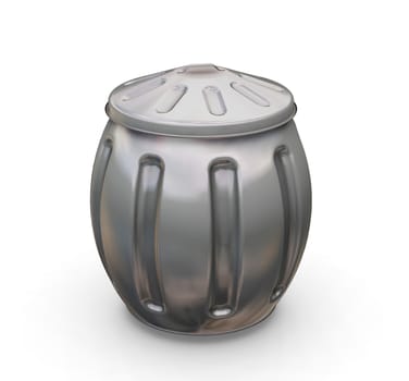 3D render of a full trash can