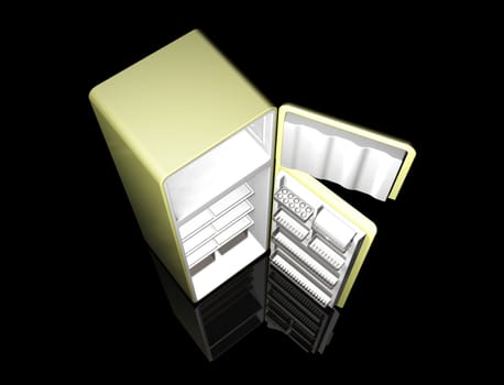 3D render of a modern fridge