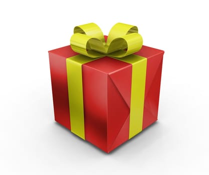 3D render of a wrapped gift