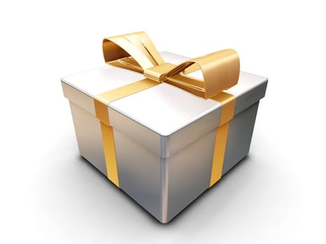 3D render of a wrapped gift