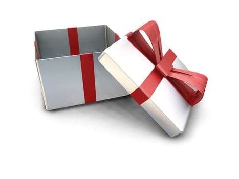 3D render of a gift box with the lid off