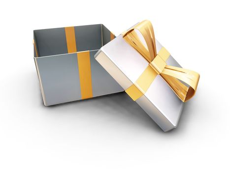 3D render of an open gift box