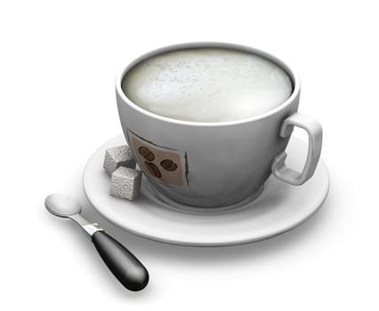 3D render of a cup of coffee