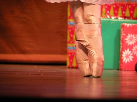 a ballet dancer on point during a performance