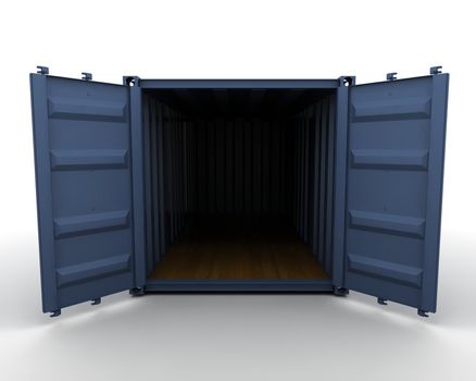 3D render of a freight container