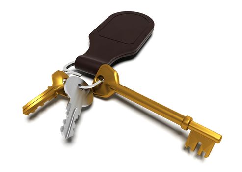 3D render of keys