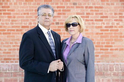 Executive man and Woman Look Confident