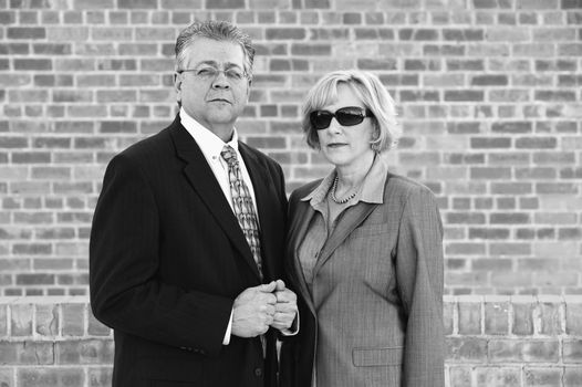 Executive man and Woman Look Confident