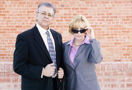 Executive man and Woman Look Confident