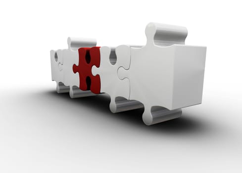 3D render of puzzle pieces