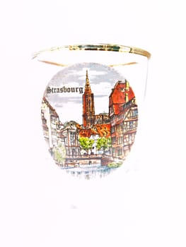 A packe shot glass of Strasbourg landmark