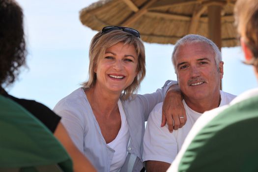 Middle-aged couple staying at resort