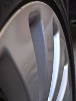 Closeup of alloy wheel