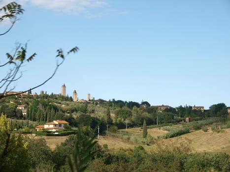Tuscany, landscape in San Gimignano surroundings