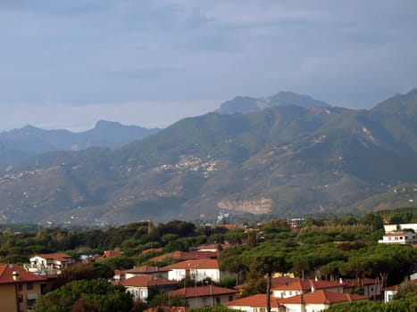 View on the Apuan Alps from Lido di Camaiore