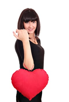 beauty girl with valentine heart