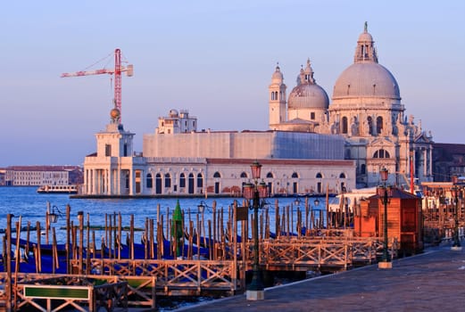 Santa Maria Della Salute, Church of Health, Grand canel Venice Italy in the morning