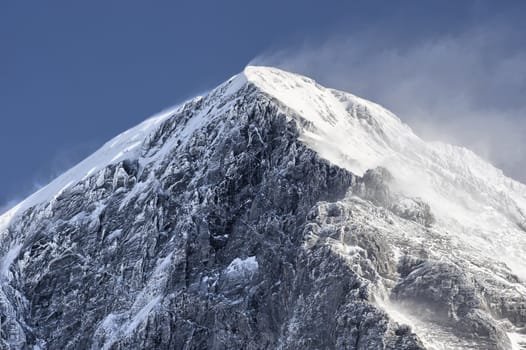 The summit of the Eiger as seen from Kleine Scheidegg, Grindelwald, Switzerland