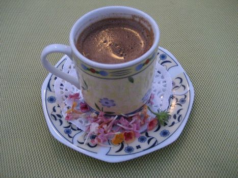 A delicious cup of Turkish coffee.