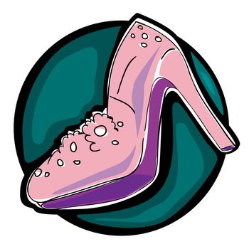 high hills woman shoe on a white background,  clip art