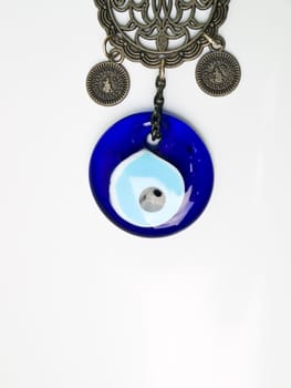 Turkish evil eye isolated on white background