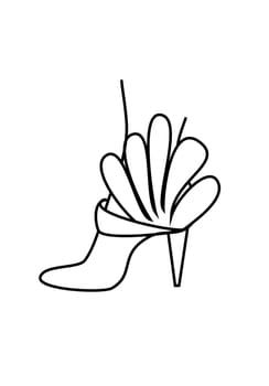 foot design for drawing woman shoe and high heeled shoe