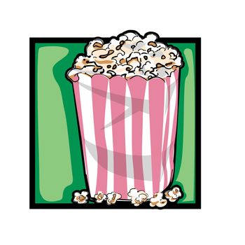 Classic clip art graphic icon with popcorn