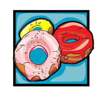 Classic clip art graphic icon with donuts