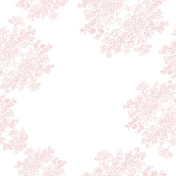 seamless retro pattern with rococo flowers, shabby chic romantic motif for wedding or baby room