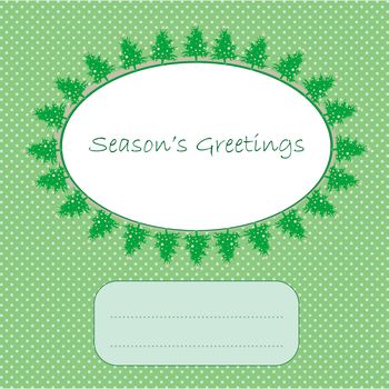 season's greetings over a green pop art background as snow, christmas and new year 2012 winter card