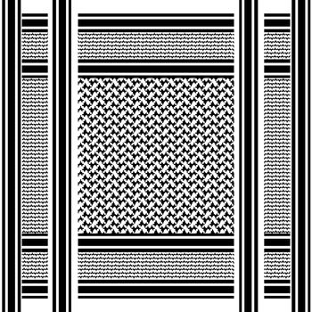 black and white scarf background with arab seamless pattern, shemagh