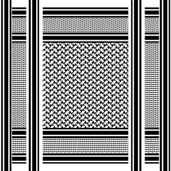 black and white scarf background with arab seamless pattern, shemagh