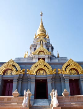 Thai contemporary pagoda, Srinakarinthara Mahasandhikiri Pagoda on Mae Salong hill, Chiang rai, Thailand