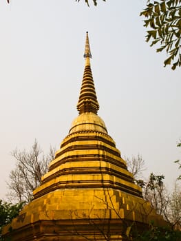 Wat Phrakaew pgolden pagoda , Chiang rai, Thailand