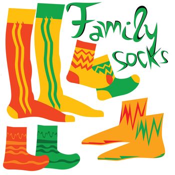 four funny pairs of socks for your standard happy family 