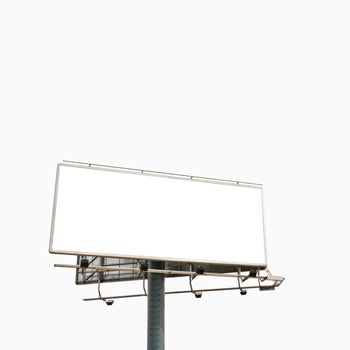 Empty billboard isolated over white background