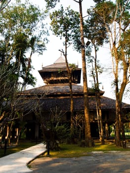 Traditional Northern building in Suan Mae Fah Luang, Chiang Rai Thailand