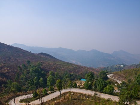 Road view from Phatang hill, Chiang rai, Thailand