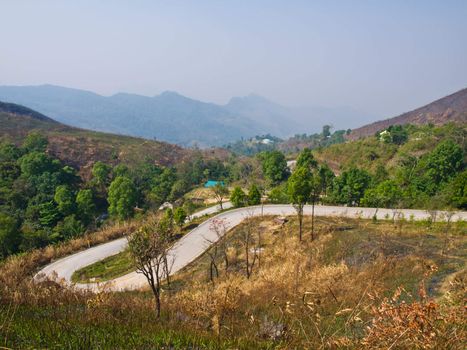 Road view from Phatang hill, Chiang rai, Thailand
