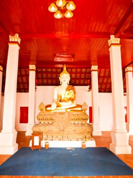 Buddha image in the interior of wat Phra that kao noi, Nan Thailand