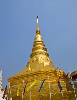 Golden stupa, Wat Phra That chae haeng, Nan Thailand