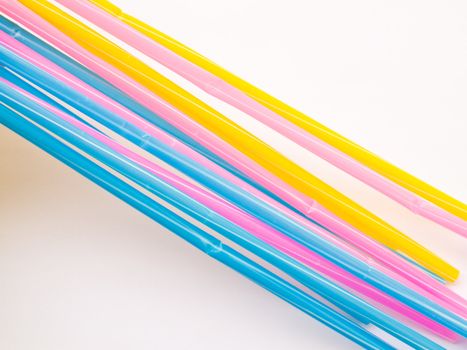 Colorful straws isolated on white back ground