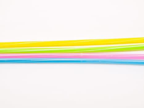 Colorful straws isolated on white back ground