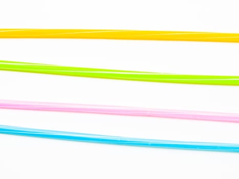 Colorful straws isolated on white back ground