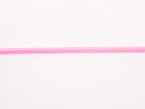 Pink straw isolated on white background