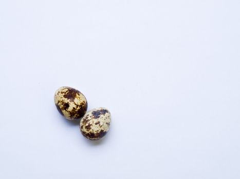 Quail eggs isolated on white background