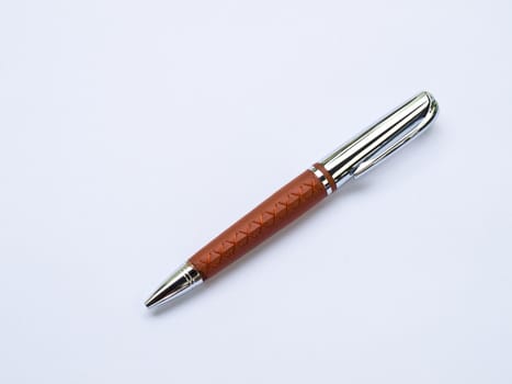 A brown leather luxurious pen